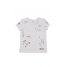Bialy t-shirt dziewczecy w kolorowe nadruki, Polo Ralph Lauren