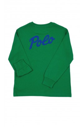 Ciemnozielony t-shirt chłopięcy na długi rękaw, Polo Ralph Lauren