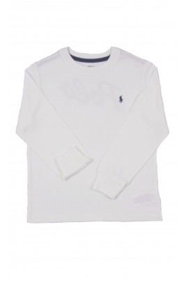 Biały t-shirt chłopięcy na długi rękaw, Polo Ralph Lauren