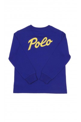Szafirowy t-shirt chłopięcy na długi rękaw, Polo Ralph Lauren