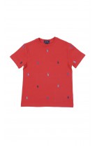 T-shirt chłopięcy czerwony w koniki, Polo Ralph Lauren