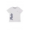 Bialy t-shirt chlopiecy z napisem POLO, Polo Ralph Lauren