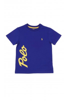 Szafirowy t-shirt z napisem POLO, Polo Ralph Lauren
