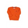 Pomaranczowy warkoczowy sweter przez glowe, Ralph Lauren