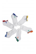Białe skarpetki stopki 6-pak, Polo Ralph Lauren