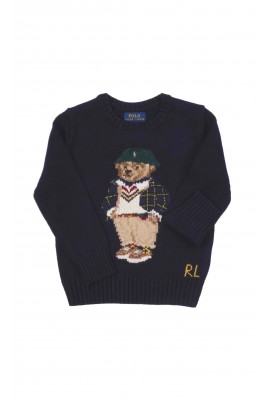 Granatowy sweter z kultowym misiem Bear, Polo Ralph Lauren