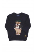 Granatowy sweter z kultowym misiem Bear, Polo Ralph Lauren