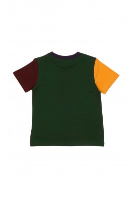 Granatowo-zielony t-shirt chłopięcy z kultowym misiem, Polo Ralph Lauren