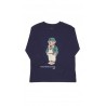 Granatowy t-shirt na dlugi rekaw z kultowym misiem Bear, Polo Ralph Lauren