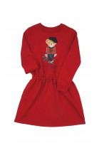 Czerwona sukienka z dzianiny dresowej, Polo Ralph Lauren