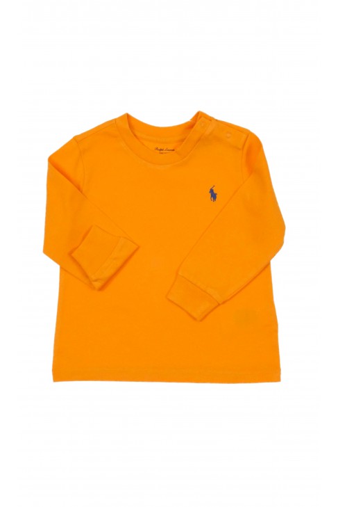 Żółty t-shirt niemowlęcy na długi rękaw, Ralph Lauren