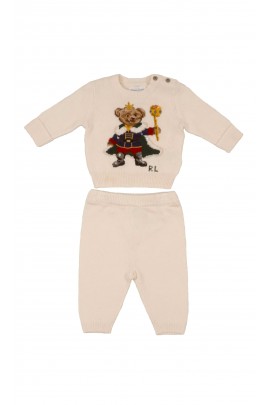 Komplet niemowlęcy sweterek i spodnie dzianinowe, Ralph Lauren