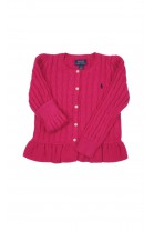 Różowy warkoczowy sweter dziewczęcy, Polo Ralph Lauren