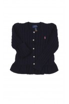 Granatowy sweter warkoczowy dziewczęcy, Polo Ralph Lauren