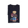 Granatowy t-shirt chlopiecy z przodu duzy nadruk misia Bear, Polo Ralph Lauren