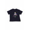 Granatowy t-shirt niemowlęcy na krótki rękaw z kultowym misiem, Ralph Lauren