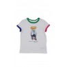 Bialy t-shirt dziewczecy na krotki rekaw z kultowym misiem. Polo Ralph Lauren
