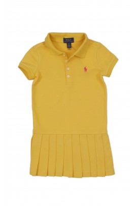 Żółta sukienka na krótki rękaw, Polo Ralph Lauren