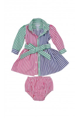 Sukienka niemowlęca w kolorowe paski, Ralph Lauren