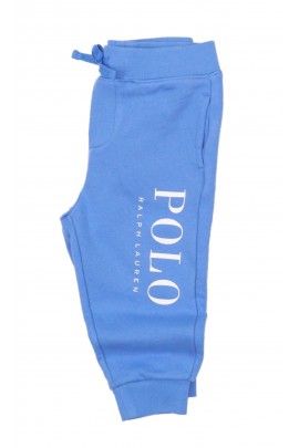 Niebieskie niemowlęce spodnie dresowe z napisem POLO, Ralph Lauren
