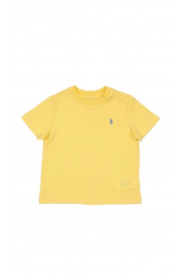 Żółty klasyczny t-shirt na krótki rękaw, Ralph Lauren