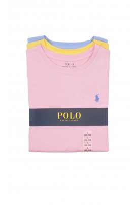 3 t-shirty w kolorze pastelowym dziewczęce, Polo Ralph Lauren