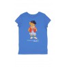 Niebieski dziewczecy t-shirt z kultowym misiem Bear, Polo Ralph Lauren 