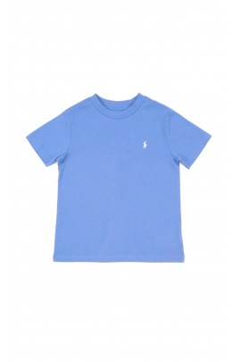 Niebieski t-shirt chłopięcy z napisem POLO na plecach, Polo Ralph Lauren