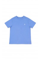Niebieski t-shirt chłopięcy z napisem POLO na plecach, Polo Ralph Lauren