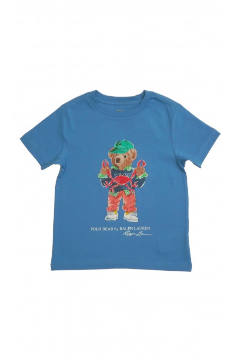 Ciemno-niebieski t-shirt z kultowym misiem Polo Bear, Polo Ralph Lauren