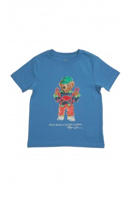 Ciemno-niebieski t-shirt z kultowym misiem Polo Bear, Polo Ralph Lauren