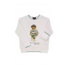 Elegancka bluza dresowa ecru z misiem Bear, Polo Ralph Lauren
