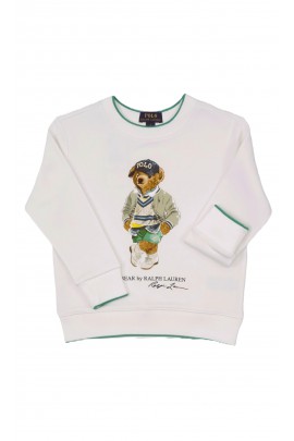 Elegancka bluza dresowa ecru z misiem Bear, Polo Ralph Lauren