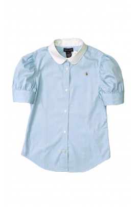 Niebieska bluzka z białym kołnierzykiem, Polo Ralph Lauren