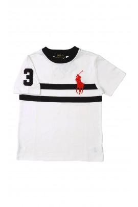 T-shirt chłopięcy biały z krótkim rękawem, Polo Ralph Lauren