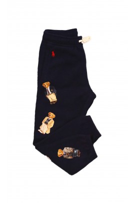 Granatowe spodnie dresowe ozdobione kultowym Polo Bear, Polo Ralph Lauren