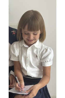 Biała elegancka bluzka na krótki rękaw, Polo Ralph Lauren