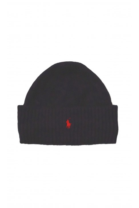 Granatowa czapka o splocie warkoczowym, Polo Ralph Lauren