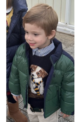 Zimowa kurtka chłopięca butelkowa zieleń, Polo Ralph Lauren