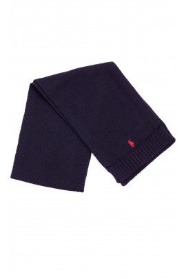 Granatowy elegancki szalik wełniany, Polo Ralph Lauren