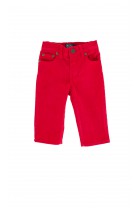 Spodnie sztruksowe czerwone z naszywką skórzaną, Polo Ralph Lauren