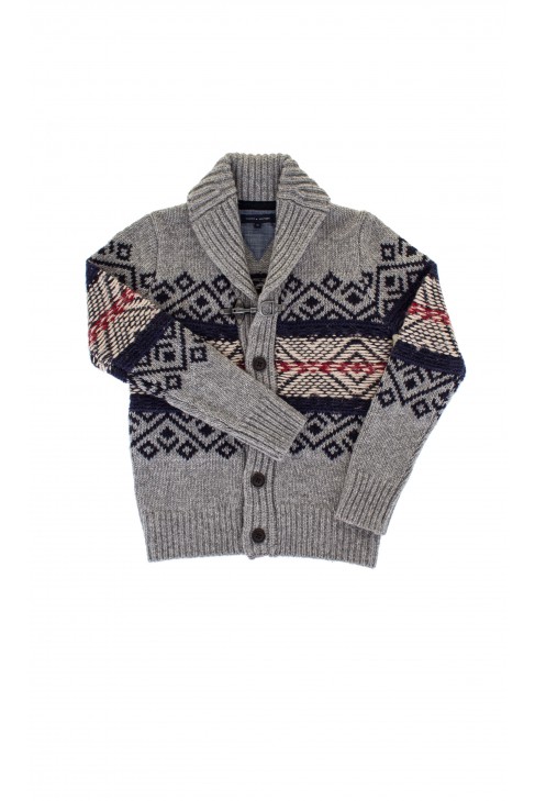 Sweter szary we wzory, Tommy Hilfiger Sweter szary we wzory, Tommy Hilfiger