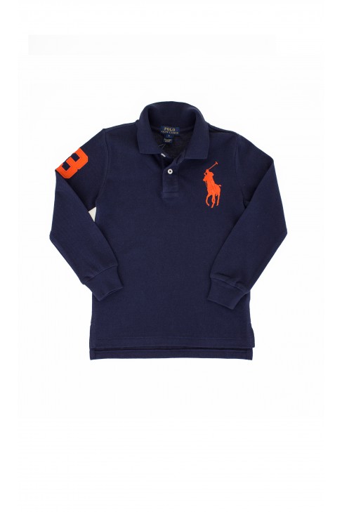 Navy blue long-sleeved polo shirt, Polo Ralph Lauren Navy blue long-sleeved polo shirt, Polo Ralph Lauren