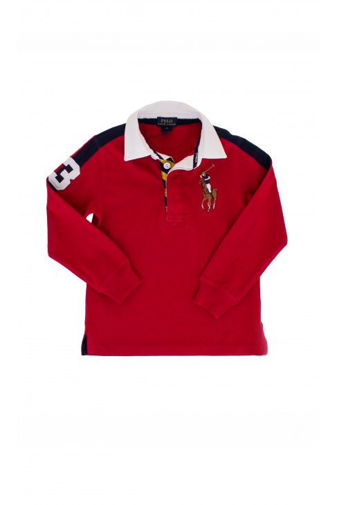 Red polo shirt with a white collar, Polo Ralph Lauren Red polo shirt with a white collar, Polo Ralph Lauren
