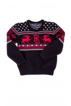 Czarny świąteczny sweter chłopięcy Polo Ralph Lauren