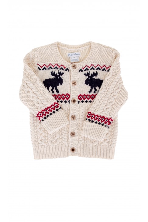 Sweter w kolorze écru ze świątecznym wzorem Ralph Lauren Sweter w kolorze écru ze świątecznym wzorem Ralph Lauren