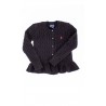 Czarny rozpinany z falbanką sweter Polo Ralph Lauren