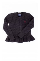 Czarny sweter z falbanką Polo Ralph Lauren