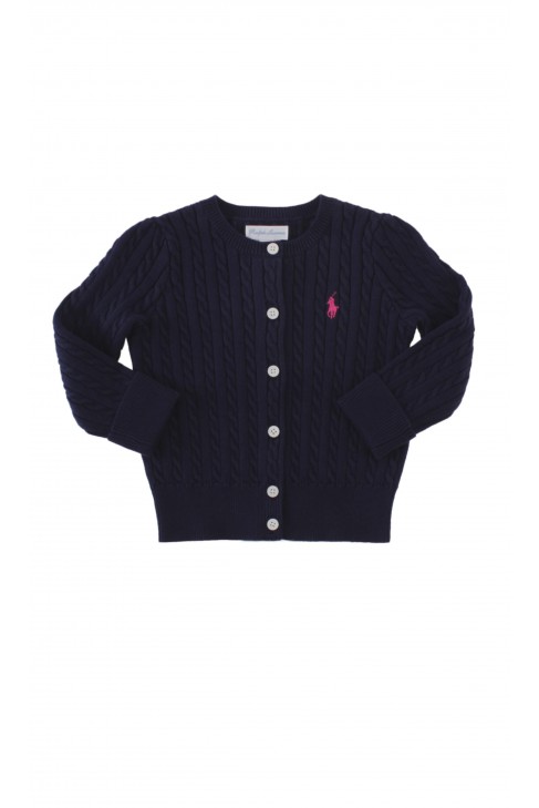 Granatowy sweter rozpinany, Ralph Lauren