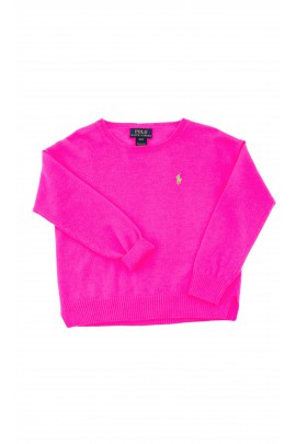 Sweter różowy (neonowy) dziewczęcy, Polo Ralph Lauren